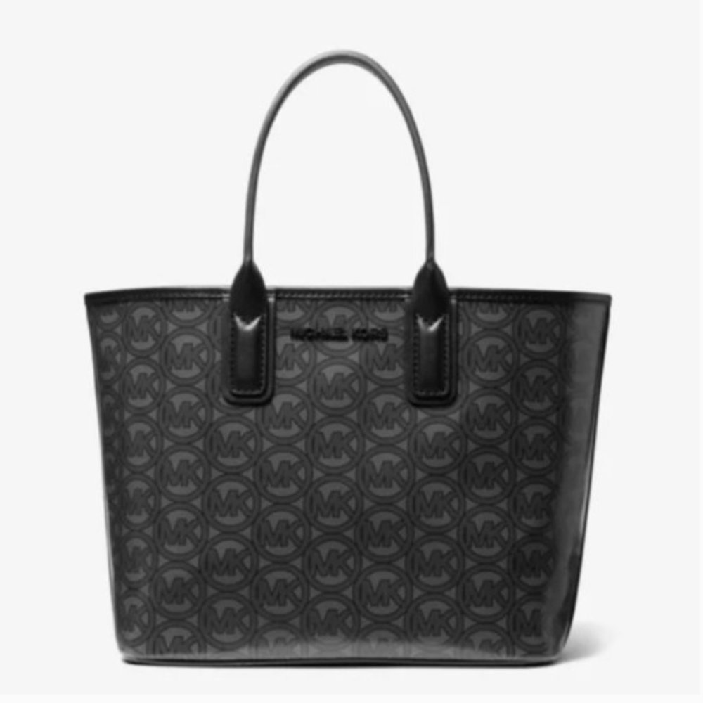 NWT Michael Kors Jodie Small Logo Jacquard Tote Bag in Black